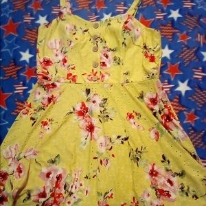 Beautiful Sundress Yellow Eyelet Floral